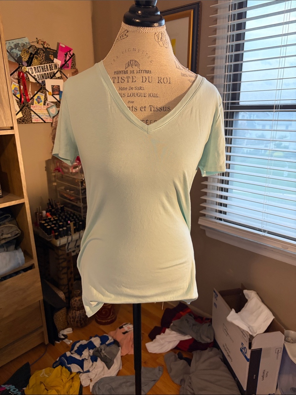 Merona Light Mint V-Neck Womens Top - Large